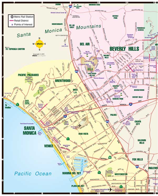 Map Of Los Angeles Area. This West LA Map, Santa Monica